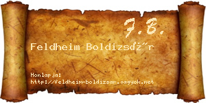 Feldheim Boldizsár névjegykártya